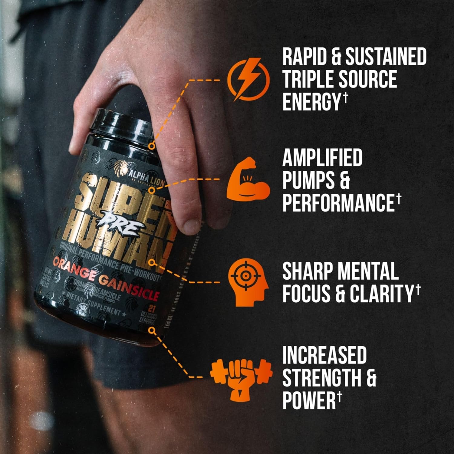 Pre Workout Powder with Beta Alanine, L-Taurine & Caffeine for Energy and Focus T26931