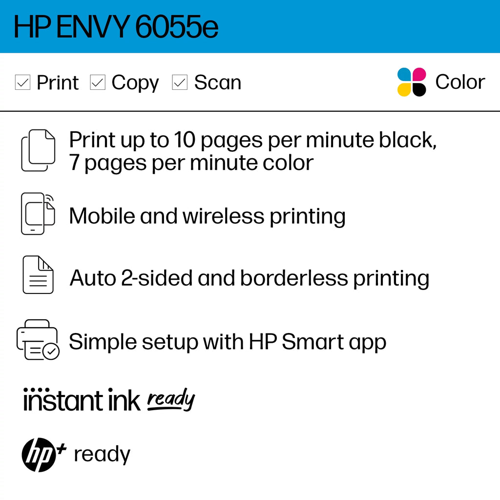 Wireless Color Inkjet Printer with Instant Ink F654