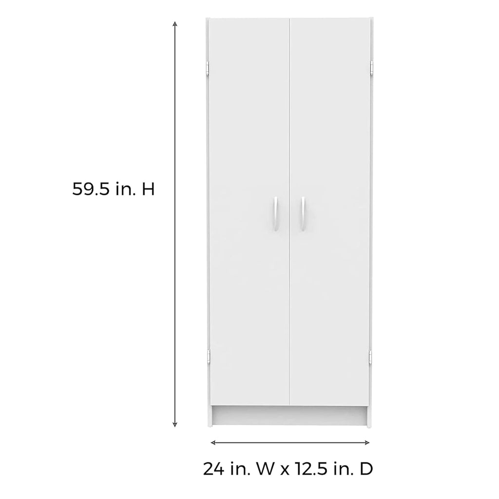 Pantry Cabinet with 2 Doors and Adjustable Shelves, White X5772