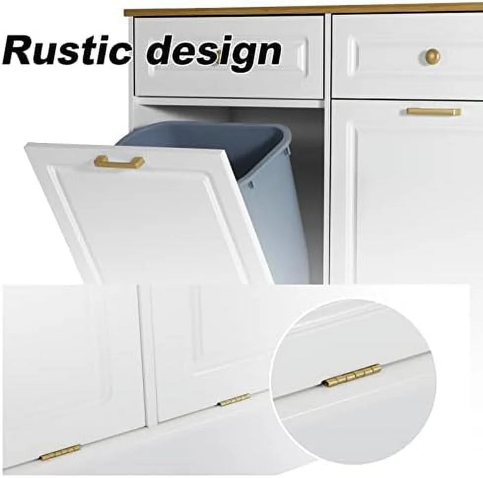 Double Barn Door Trash Cabinet with Hideaway Drawer H858