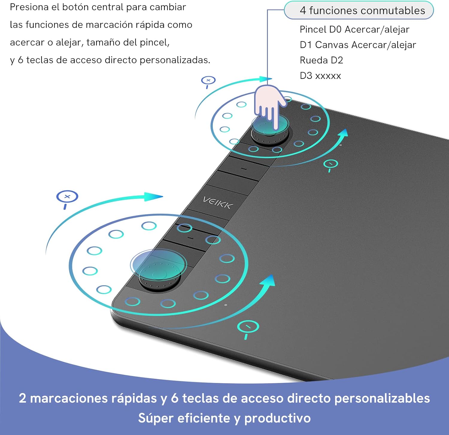 10 x 6 Inch Graphics Drawing Tablet with 8 Shortcut Keys, 8192 Levels Tilt Support M70694