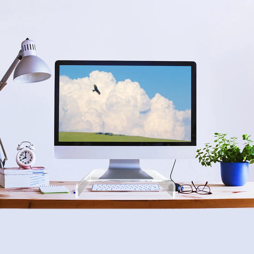 Acrylic Monitor Stand with Storage Shelf E885
