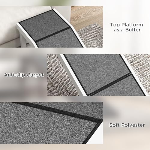 Dog Ramp for Bed with Non-Slip Carpet and Top Platform S886496