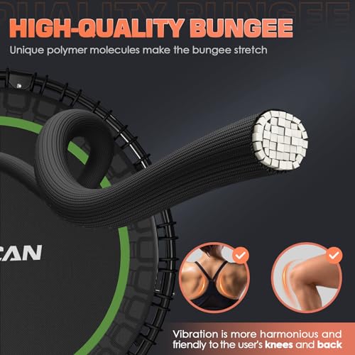 Foldable Mini Trampoline for Adults, 40/48 Inch Indoor Exercise Rebounder N9596