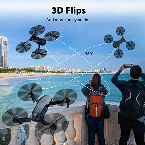 Foldable Camera Drone for Adults Kids, 1080P FPV, 2 Batteries D499