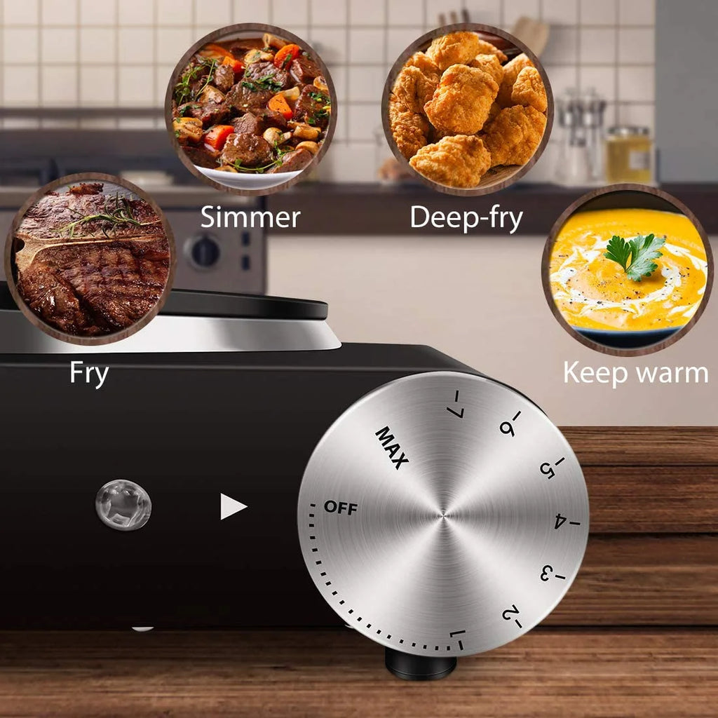 1500W Electric Hot Plate Portable Single Burner Adjustable Temperature M86372