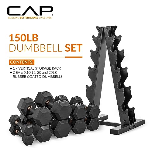 Dumbbell Set with Rack, 150lbs and 210lbs Options A94763