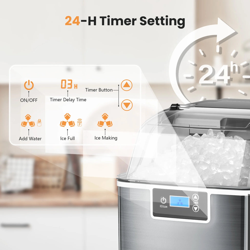 Countertop Ice Maker, Nugget Chewable Soft Ice, Compact V30659
