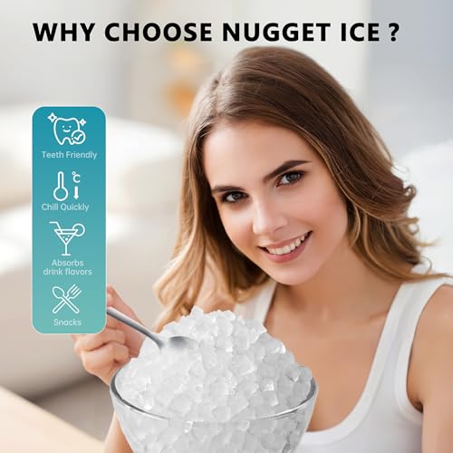 Nugget Ice Maker Countertop with Handle, Portable Sonic Ice Maker H34826