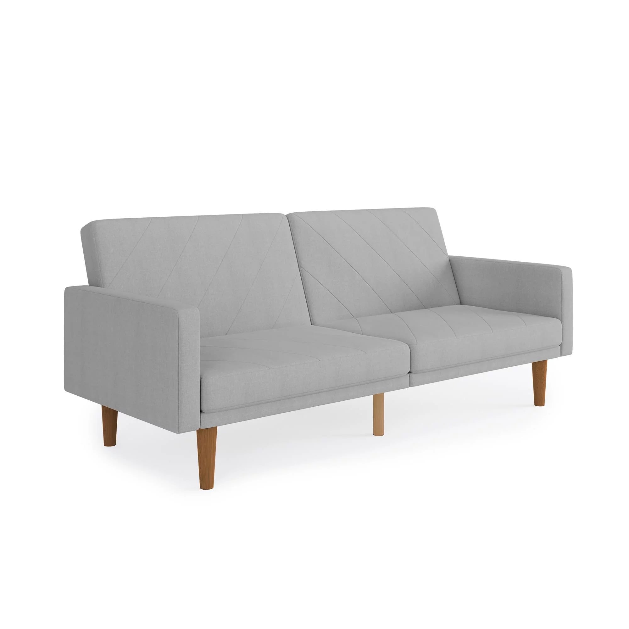 Convertible Sofa Bed with USB Port, Light Gray Linen H2178