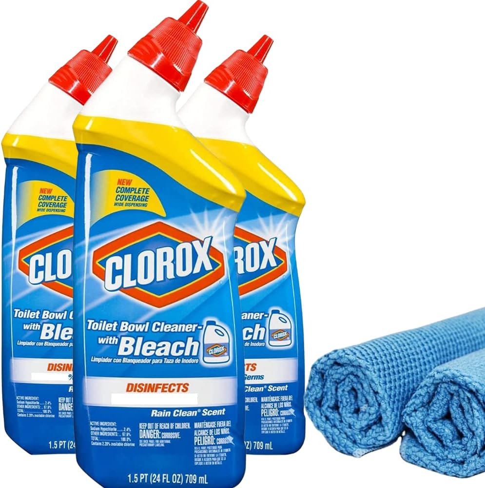 Toilet Bowl Cleaner with Bleach, Rain Clean, 24 oz C8526