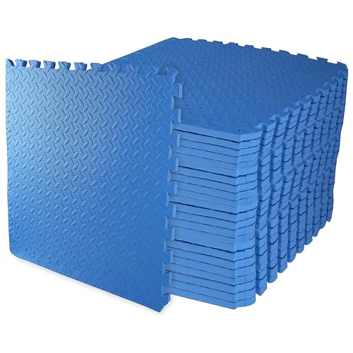 Interlocking Foam Gym Flooring Mat, 1 Inch Thick, 6 Tiles, Black C4472