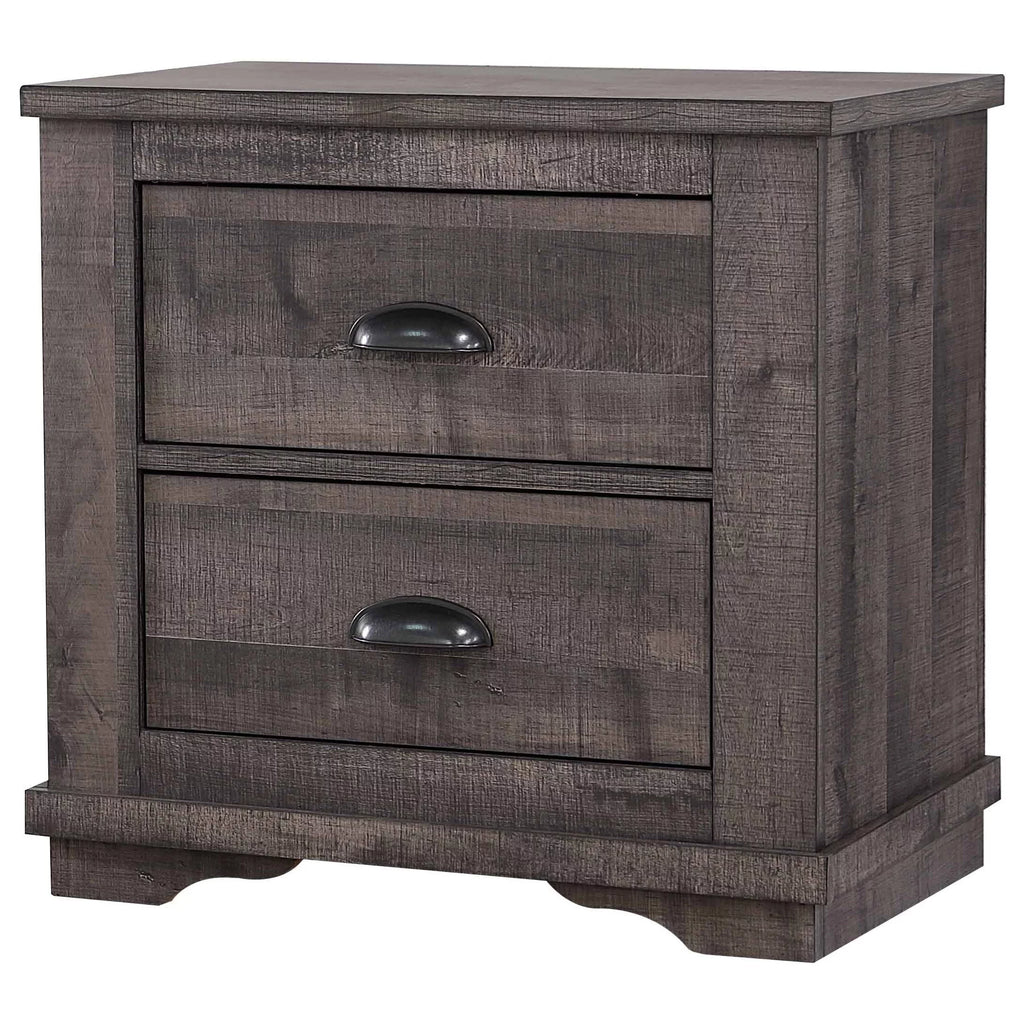 King Size Bed Dresser Mirror Nightstand Set Wooden Furniture Gray A430