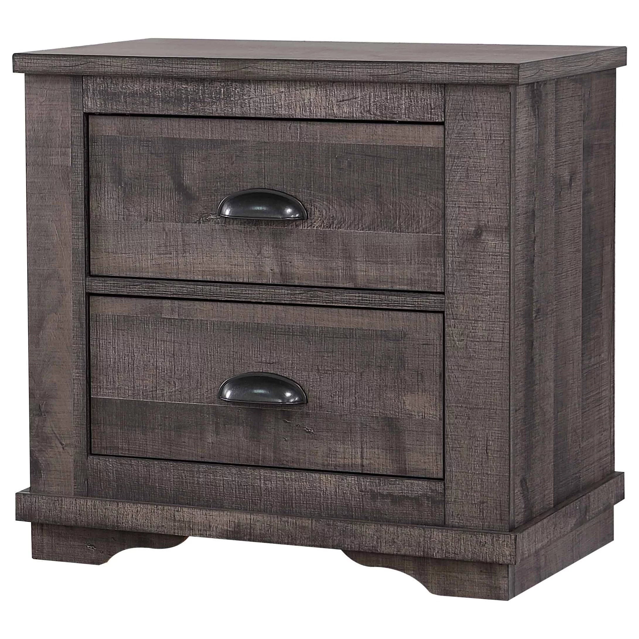 King Size Bed Dresser Mirror Nightstand Set Wooden Furniture Gray A430