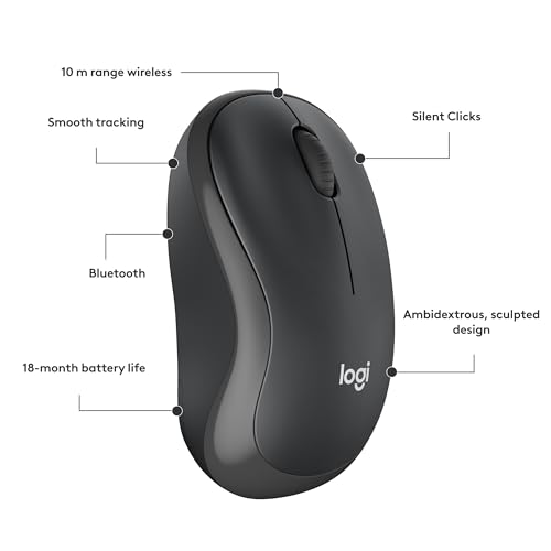 Wireless Mouse, 2.4GHz USB Receiver, 12-Month Battery, 1000 DPI Optical Tracking I608686