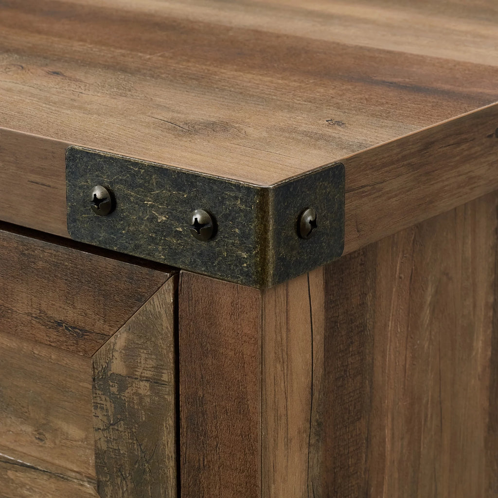 Farmhouse Barn Door Accent Cabinet, Reclaimed Barnwood E405888