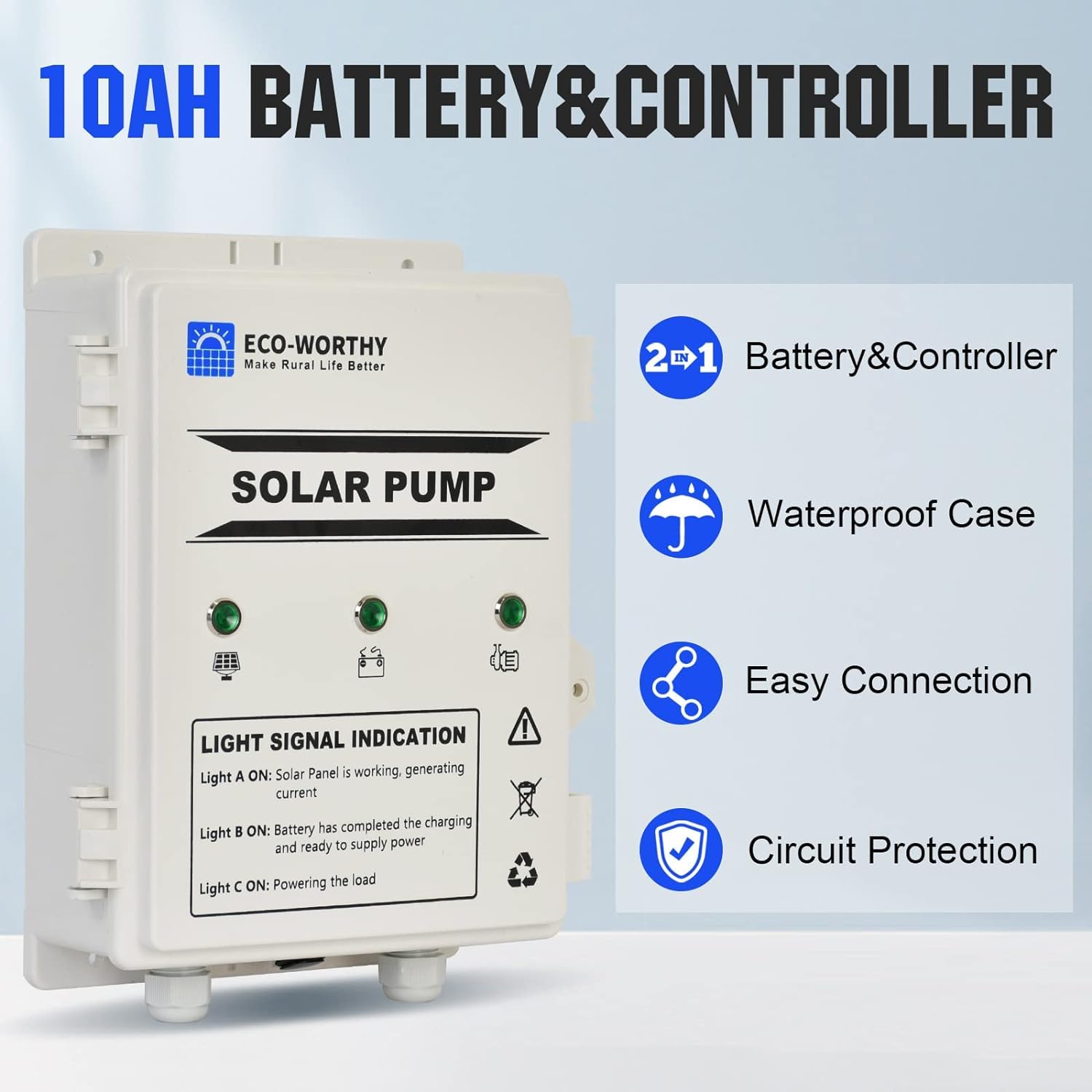 Solar Well Pump Kit with Battery Backup, 12V Water Pump and 120W Panel K865