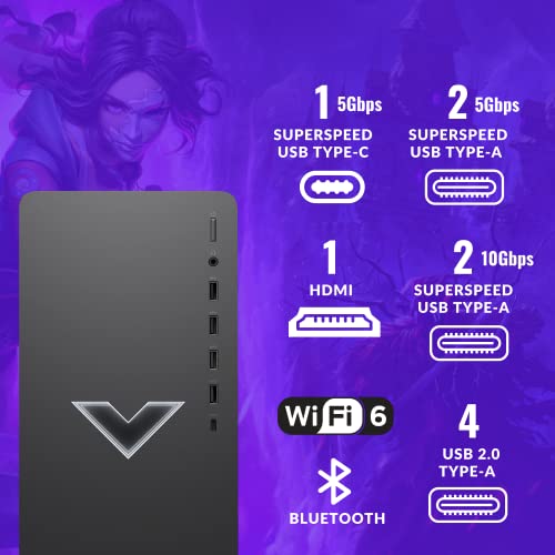 Gaming PC Desktop, AMD Ryzen 7, 32GB RAM, 2TB SSD, Radeon RX 6600XT, WiFi 6, Windows 11 L65451