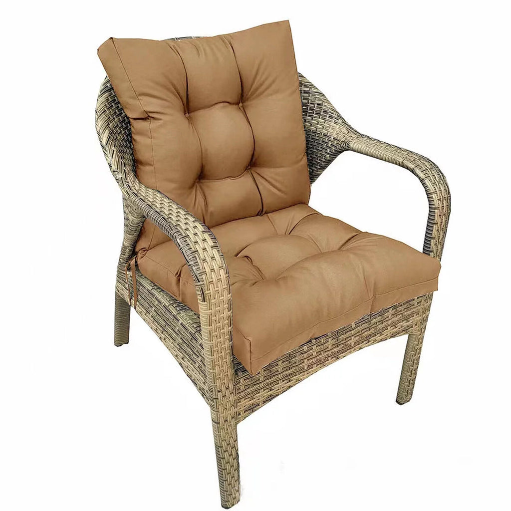 TOPCHANCES Outdoor Seat/Back Chair Cushion for Patio Garden Seat Pad, Spring/Summer Seasonal All Weather Replacement Cushions, Light Brown