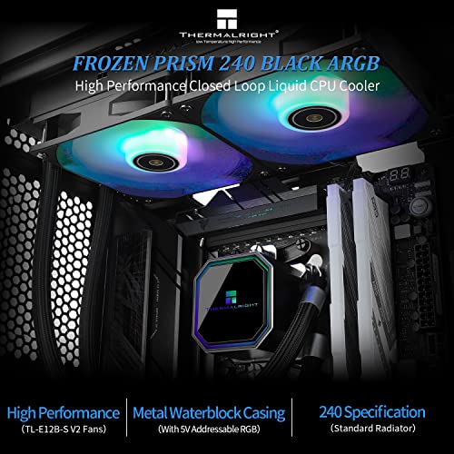 AIO Liquid CPU Cooler 240mm, 2×120mm PWM Fans, Compatible with AMD & Intel I5622