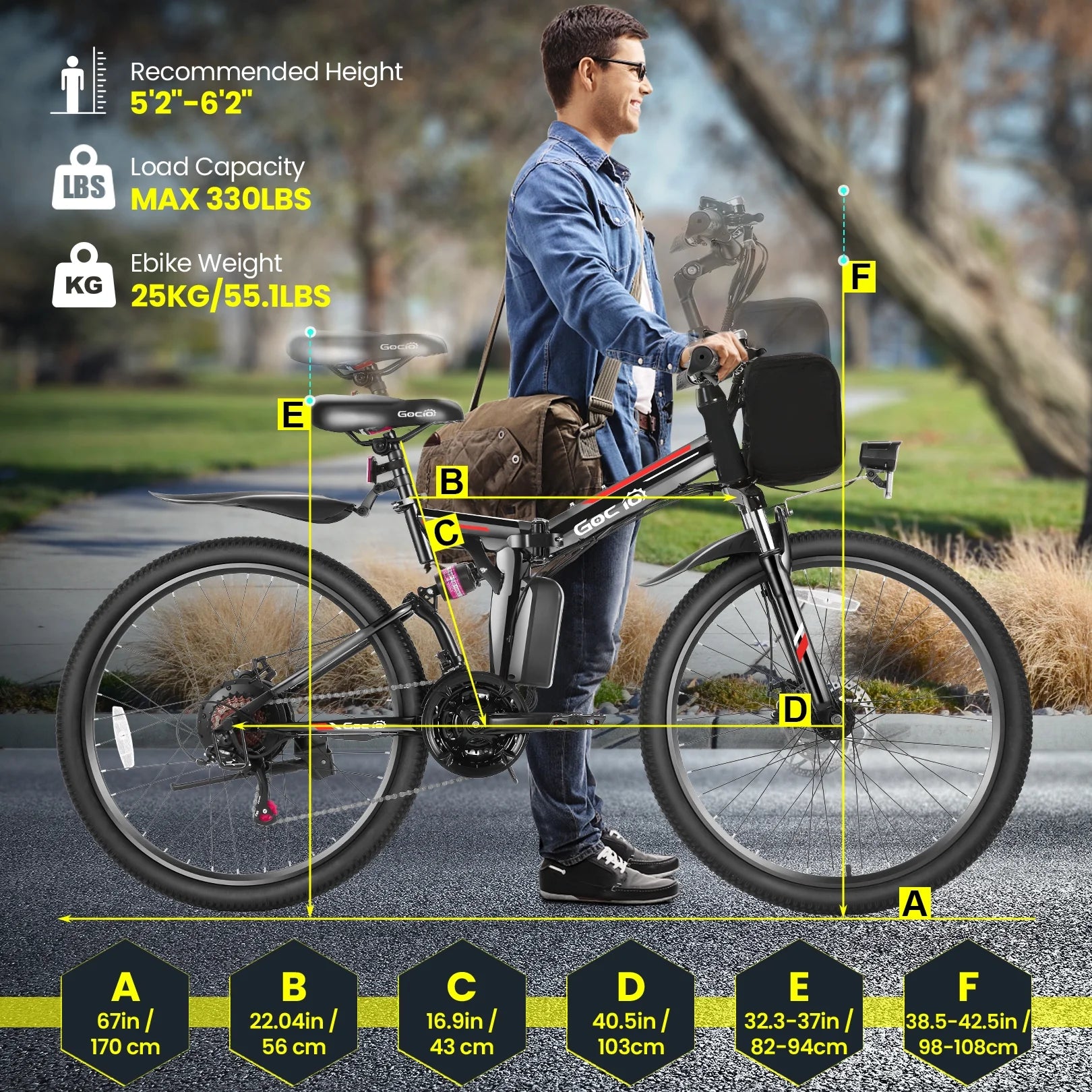 Foldable Electric Bike 500W 26 Inch Full Suspension for Adults F997251