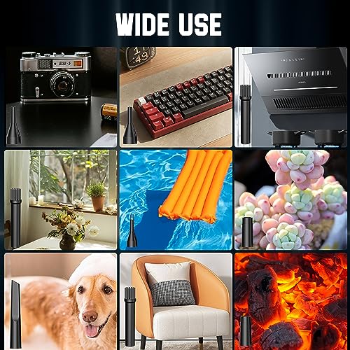 Cordless Air Duster for Cleaning Keyboard PC with 3 Speeds and LED Light P90655