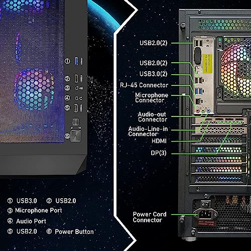 Gaming Desktop PC, Intel Core i7, 32GB RAM, 2TB SSD, RTX 3060 J70195