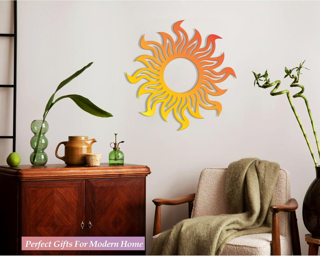 Sun Metal Wall Art - Large Hanging Sunburst Decoration V982171
