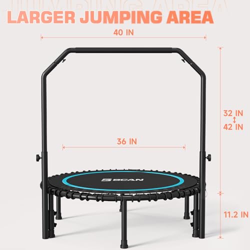 Foldable Mini Trampoline with Adjustable Foam Handle M67736