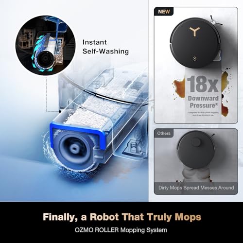 Robot Vacuum and Mop, 18500Pa Suction, Auto-Lift, Self-Emptying C481