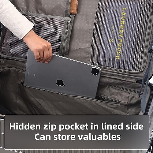 Checked Luggage with Side Opening Zipper, Lightweight Hardshell Suitcase, White H83424