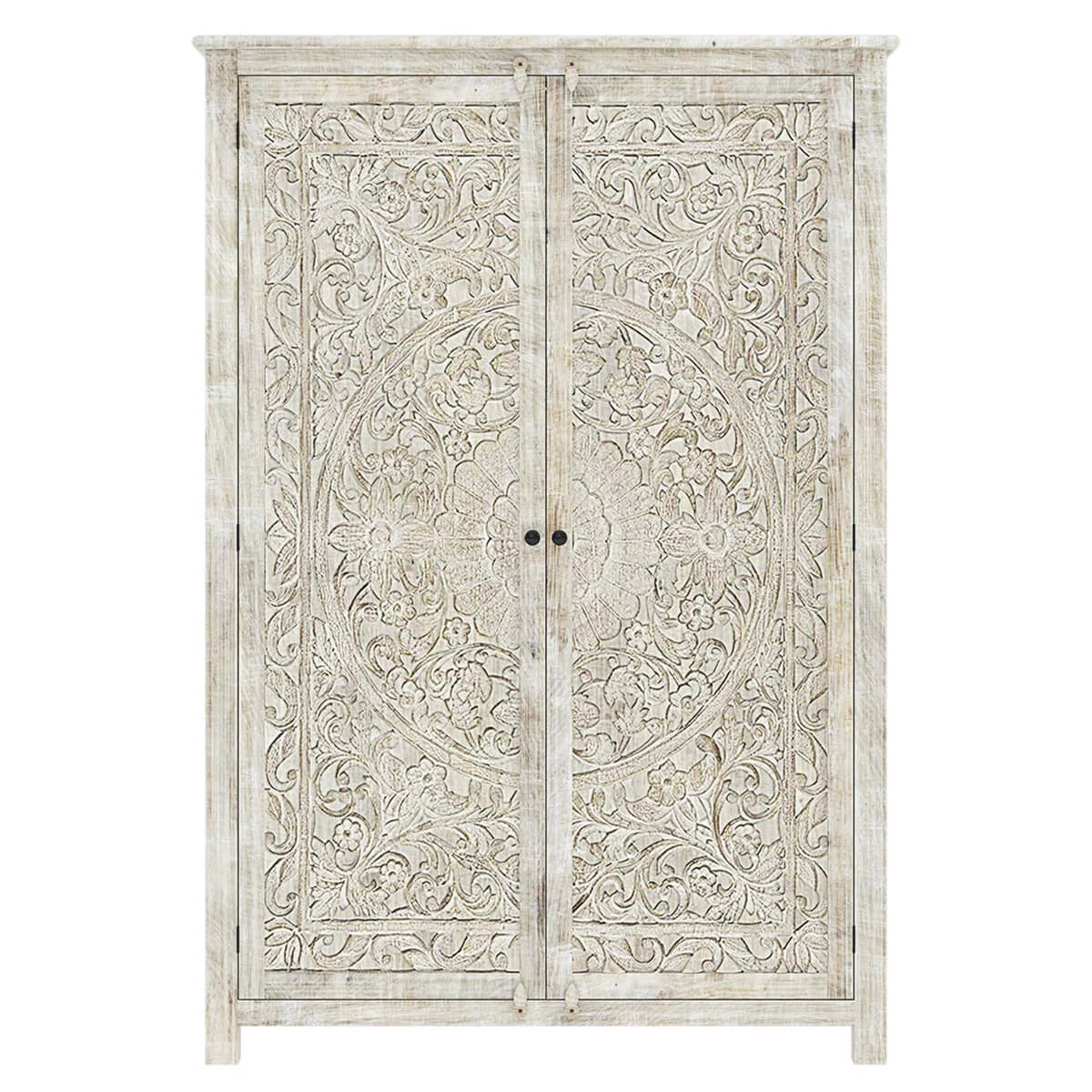 Carved Wooden Wardrobe Cabinet E971
