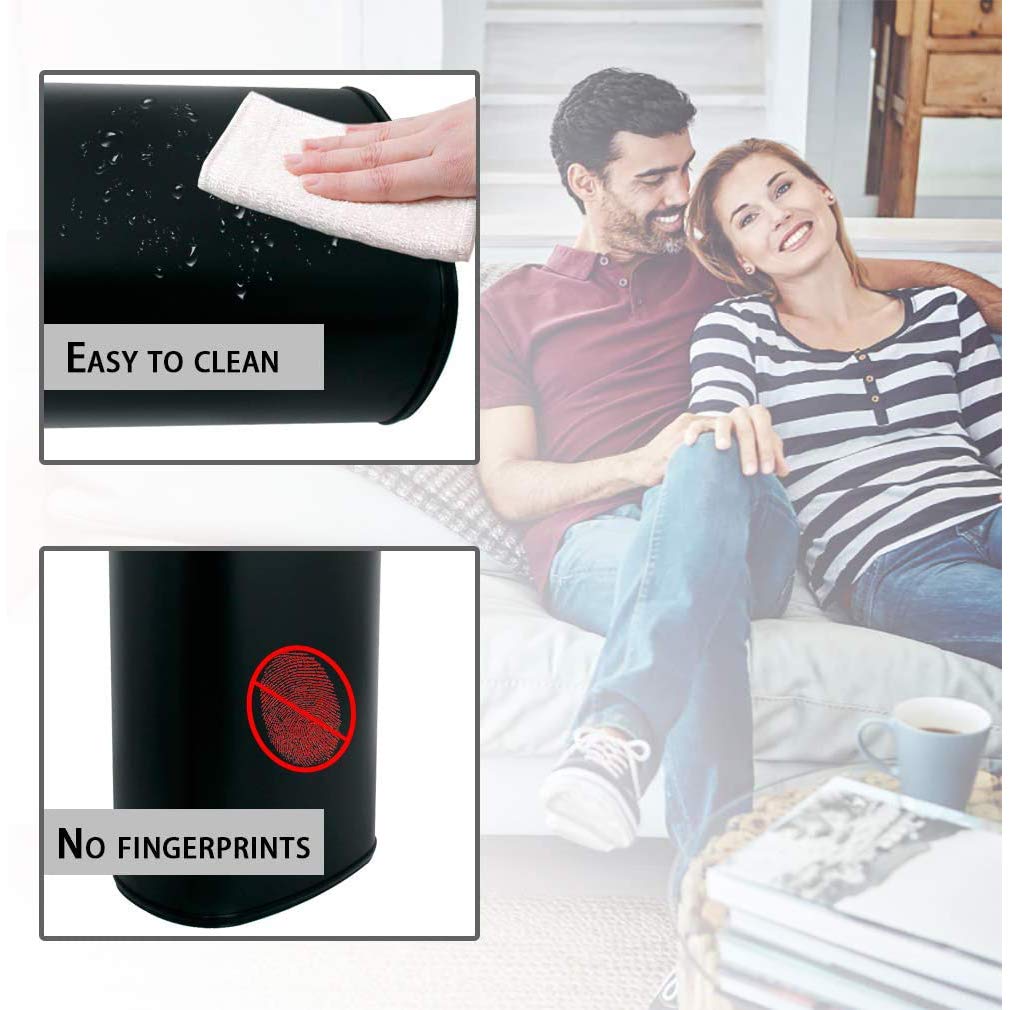 13 Gallon Black Stainless Steel Touch-Free Sensor Trash Can with Lid L921