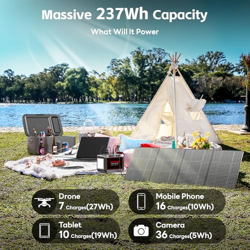Portable Power Station 88Wh Camping Lithium Battery Solar Generator Fast Charging with AC Outlet N28722