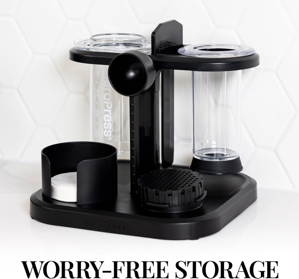 AeroPress Organizer Stand, Compact Storage for Coffee Maker and Accessories, Black Q27507