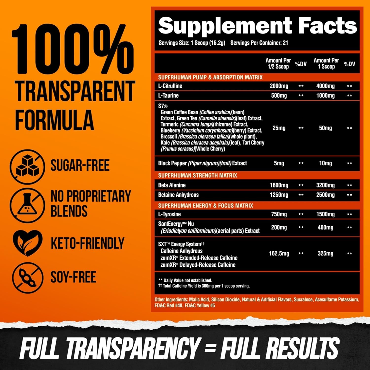 Pre Workout Powder with Beta Alanine, L-Taurine & Caffeine for Energy and Focus T26931