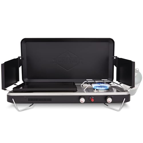 2-in-1 Gas Camping Stove and Griddle with Portable Propane Burner L5161