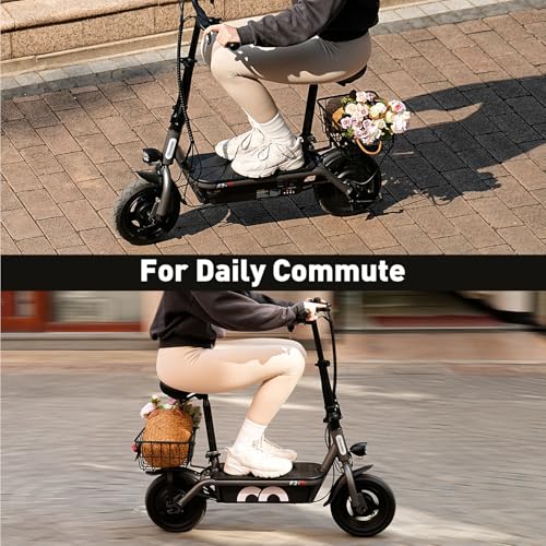 Electric Scooter with Seat, Long Range, Adjustable Handlebar, Dual Suspension V27936