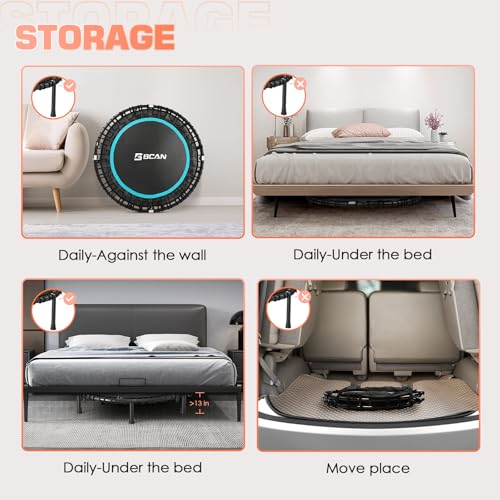 Foldable Mini Trampoline with Adjustable Foam Handle M67736