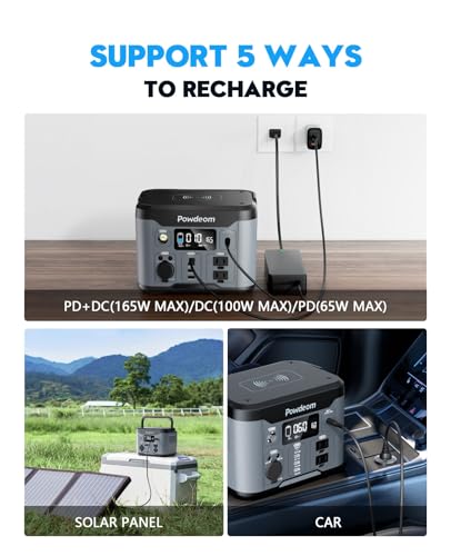 300W Portable Power Station, 296Wh Battery Backup with AC Outlet for Camping F53086