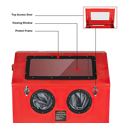 Abrasive Blast Cabinet 90 Gallon with Glass Viewing Window Z215