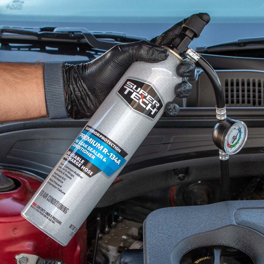 R-134a Automotive Refrigerant with Reusable Hose and Gauge, 18 oz O826760
