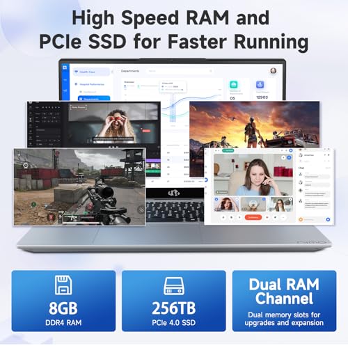 15.6" IPS FHD Laptop, Intel 6 Core i3, 8GB RAM 256GB SSD, Backlit Keyboard, Fingerprint, Wi-Fi 6, Win 11 P765767