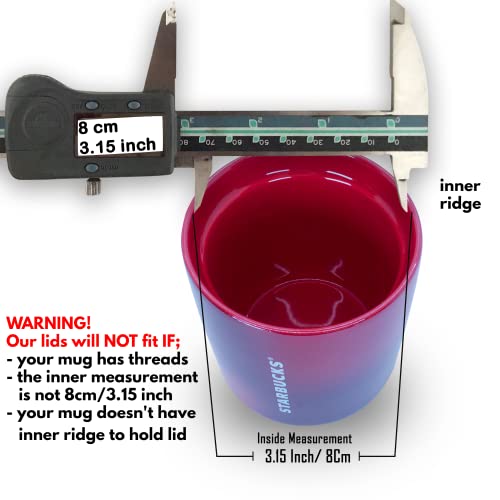 Replacement Lid for Coffee Mug & Tea Cup, Fits Ceramic Travel Mug 10oz / 12oz / 16oz F890