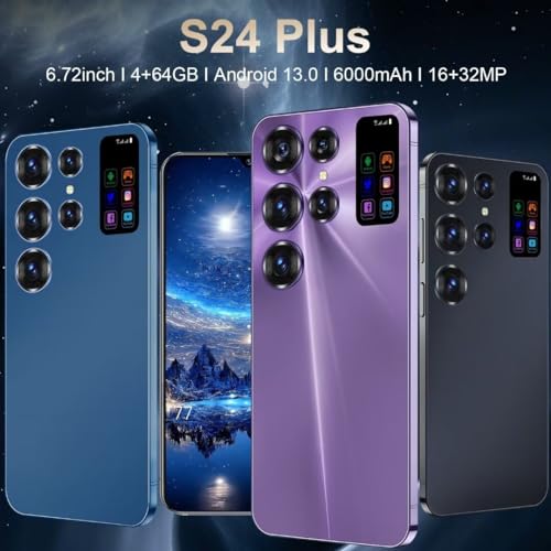 Unlocked Smartphone 4GB 64GB Android 13 6.72" 6000mAh Dual SIM Purple K162