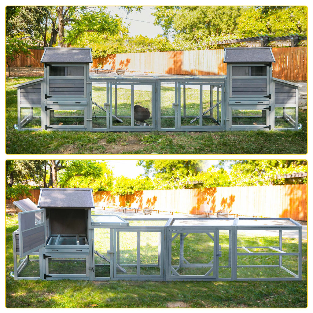 Wooden Chicken Coop with Wheels for 4 Chickens V258