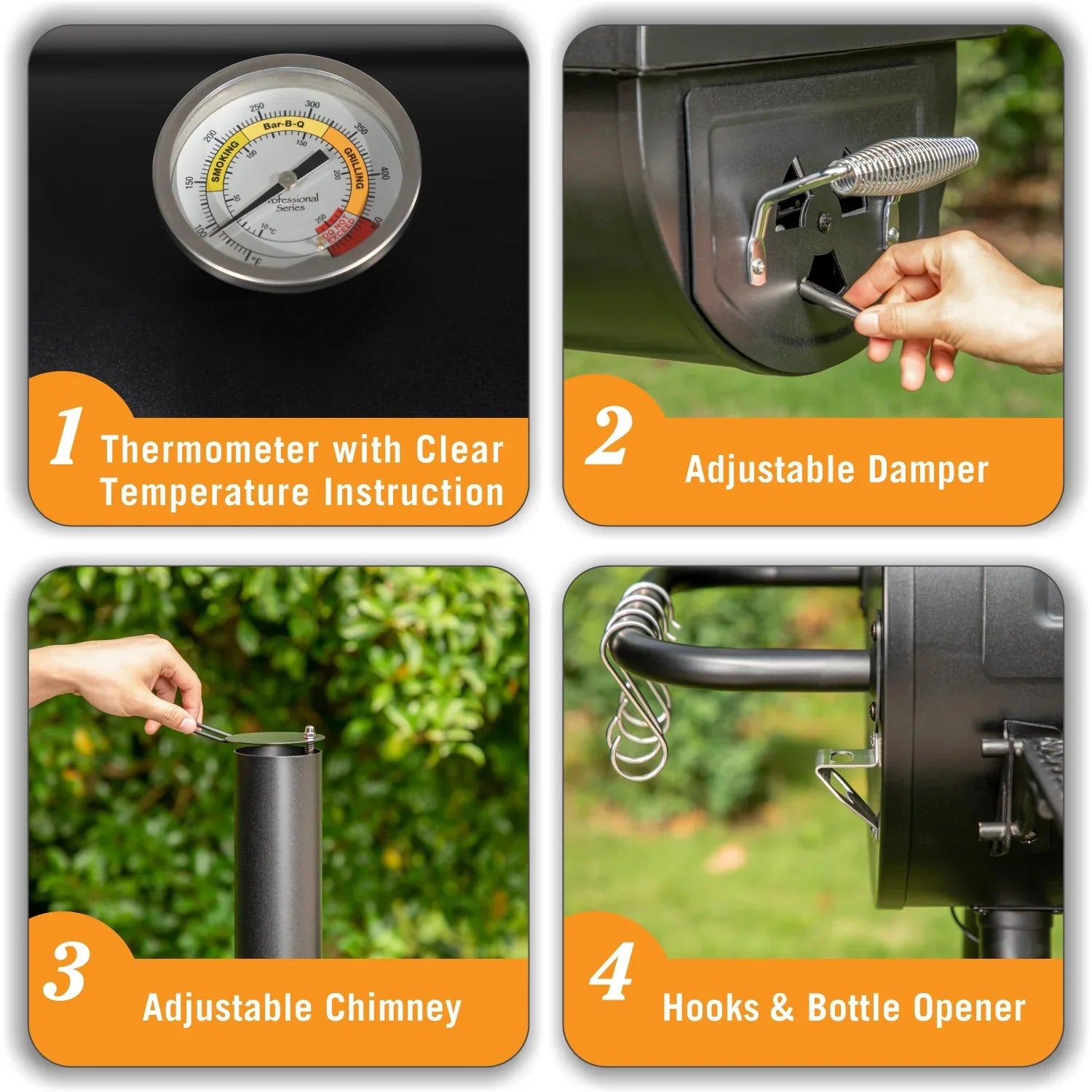 Charcoal Grill with Offset Smoker, Extra Large BBQ F29491