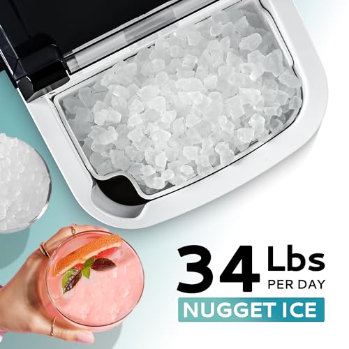 Nugget Ice Maker Countertop with Handle, Portable Sonic Ice Maker H34826