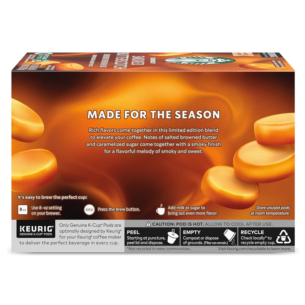Smoked Butterscotch Coffee Pods for Keurig, 100% Arabica, 10 Count Y7168