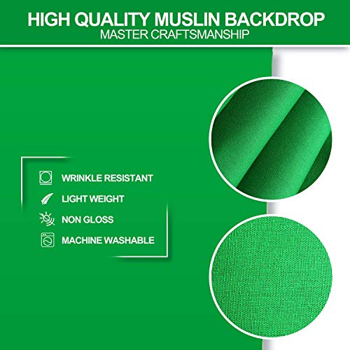 Green Screen Backdrop 6x9 FT for Photography and Streaming N128